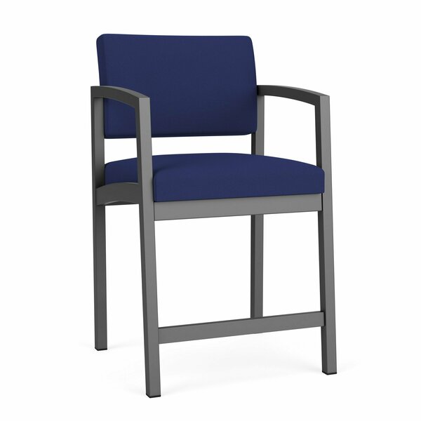 Lesro Lenox Steel Hip Chair Metal Frame, Charcoal, OH Cobalt Upholstery LS1161